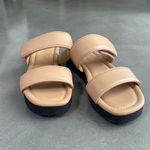 SOLD Marc Fisher Velcro Slides, Nude
